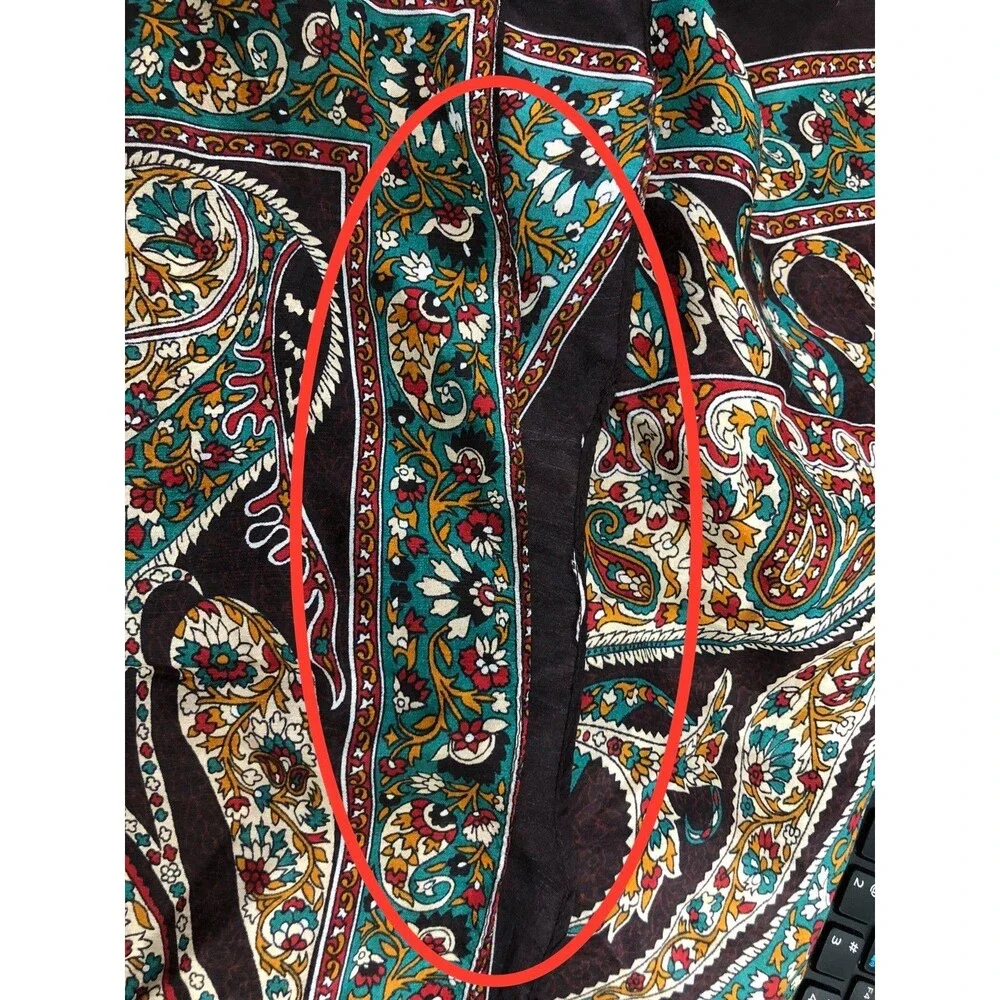 Free People So Silk Printed Bandana Scarf Tube Top Belt Floral Paisley Wrap OS